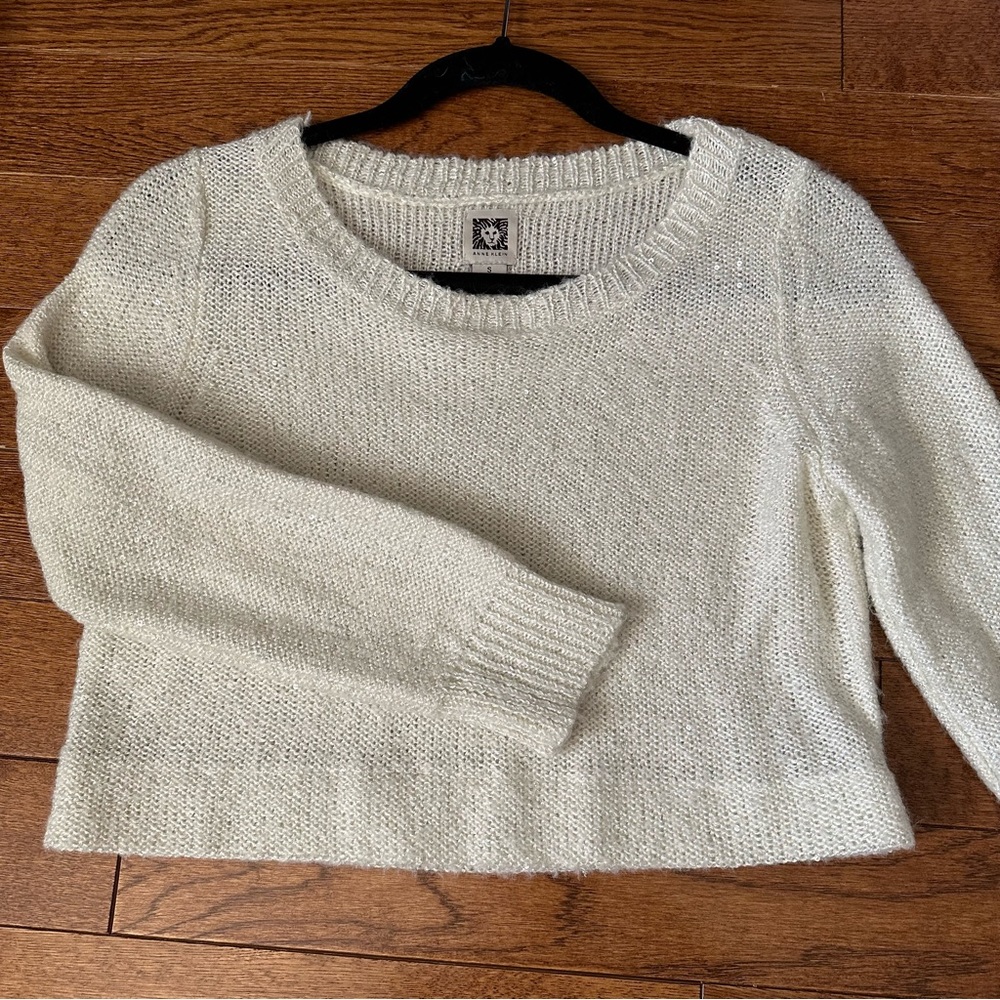 Sequin cropped knit sweater